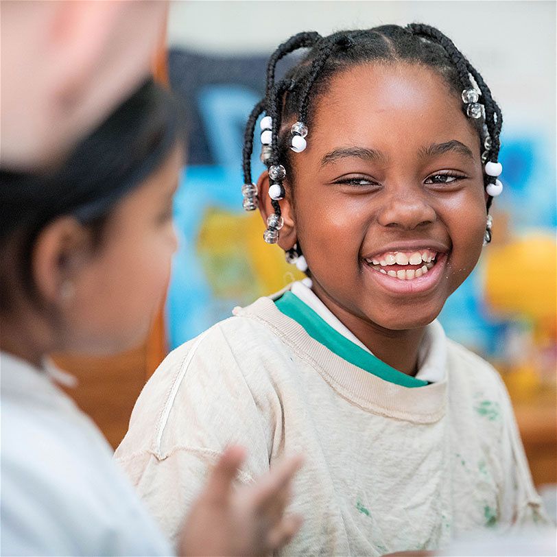 An image of children receiving much needed support