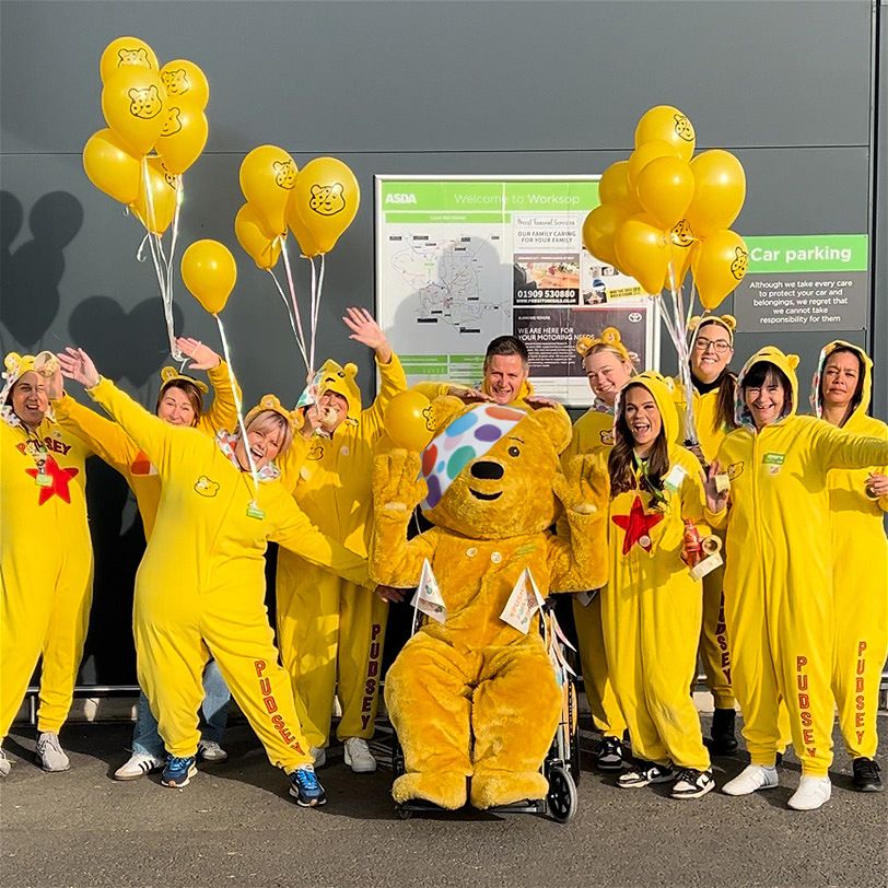 An image of children receiving much needed support